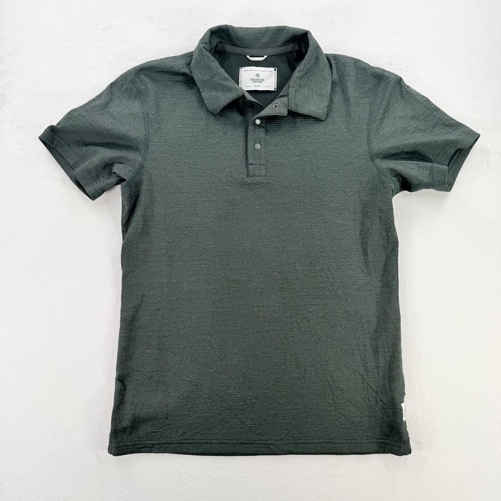 Reigning Champ‎ Polo Shirt Mens Small Green Textured Knit Performance Canada